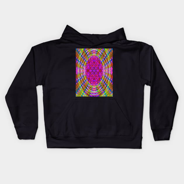 Oval Abstract Psychedelic Pattern Kids Hoodie by Art by Deborah Camp